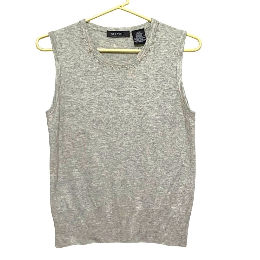 Vintage Y2K George ME Designs Mark Eisen Womens Tank Top M Heathered Beaded Boho